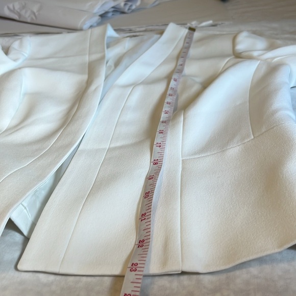 Le Suit Crepe Open Front Jacket & Crewneck Sheath Dress Suit - Picture 14 of 14